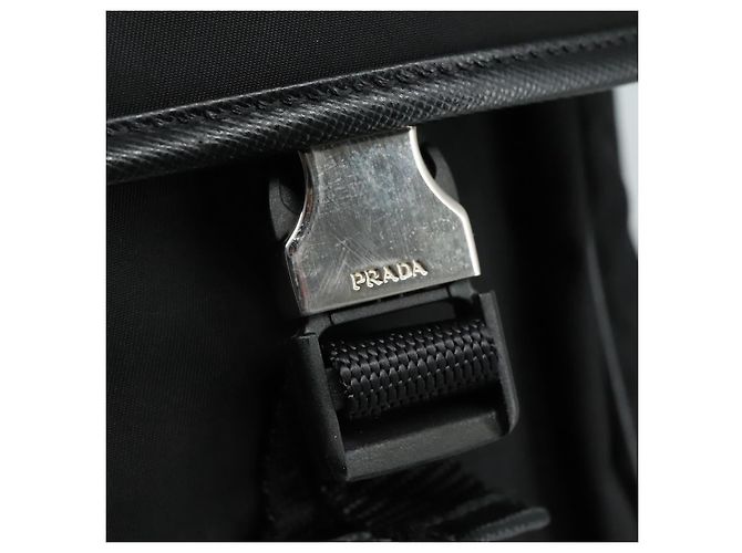 Borsa a Spalla PRADA in Nylon Nero Auth yk16281 - vista 19