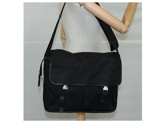Borsa a Spalla PRADA in Nylon Nero Auth yk16281 - vista 28