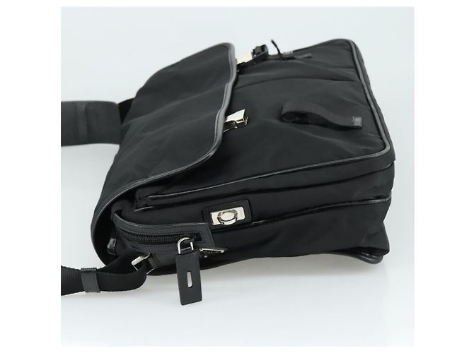Borsa a Spalla PRADA in Nylon Nero Auth yk16281 - vista 4