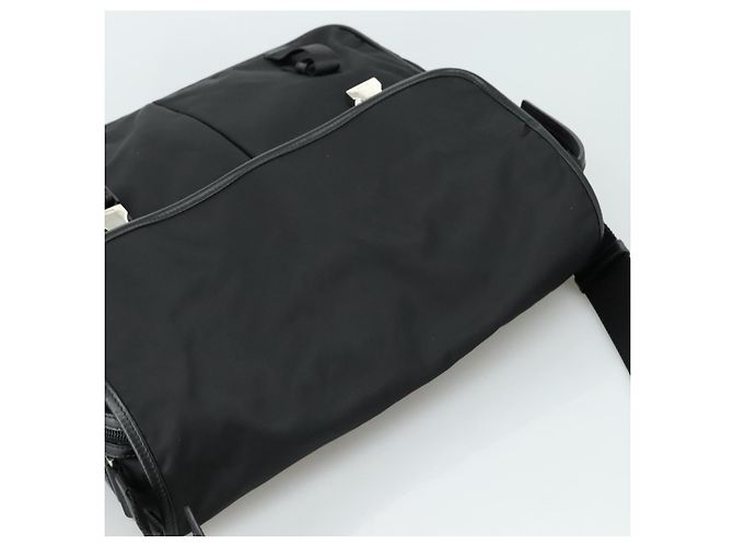 Borsa a Spalla PRADA in Nylon Nero Auth yk16281 - vista 6