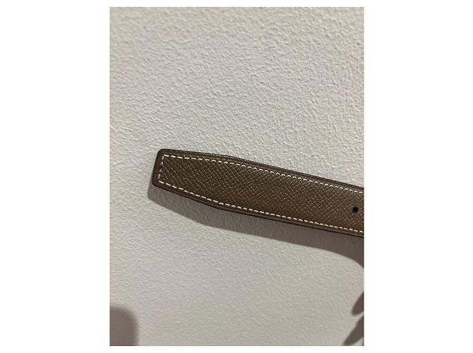 Hermès HERMES Gürtel T.cm 70 aus Leder Beige - Ansicht 3