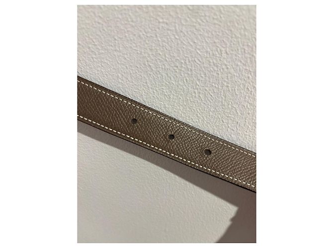 Hermès HERMES Gürtel T.cm 70 aus Leder Beige - Ansicht 4