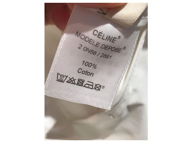 Céline CELINE Tops T.International S Algodón Blanco - vista 6