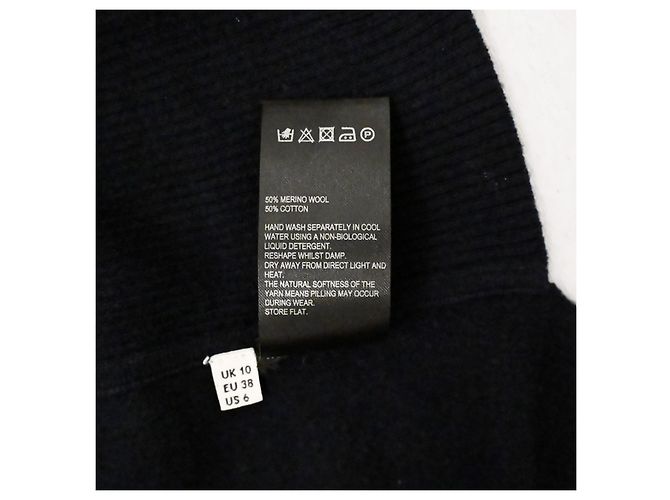 Whistles Weicher Strickpullover aus Merinowolle und Baumwolle mit seitlichem Reißverschluss in Marineblau, Größe M - Ansicht 10