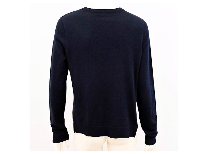 Whistles Weicher Strickpullover aus Merinowolle und Baumwolle mit seitlichem Reißverschluss in Marineblau, Größe M - Ansicht 6