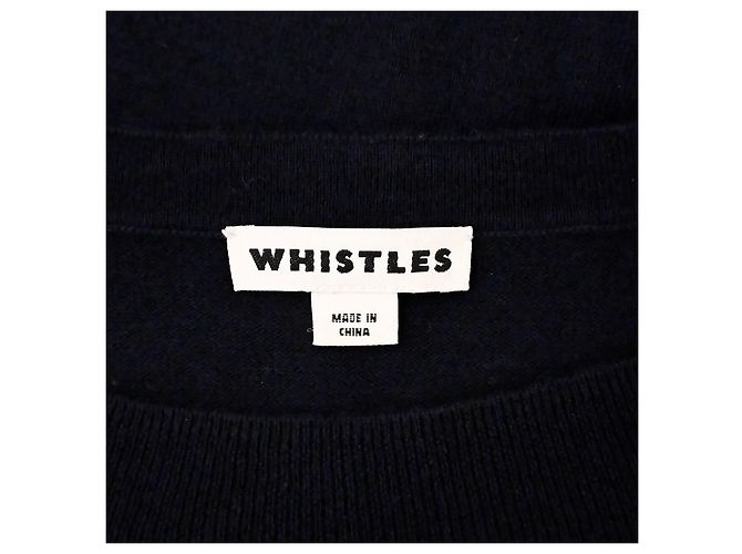 Whistles Weicher Strickpullover aus Merinowolle und Baumwolle mit seitlichem Reißverschluss in Marineblau, Größe M - Ansicht 8