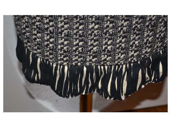 Falda midi Emanuel Ungaro de lana negro blanco - vista 2
