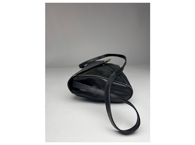 Céline Vintage Celine Paris Triomphe Wildledertasche Marine Schwarz - Ansicht 11