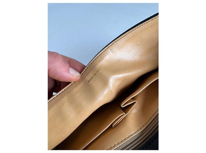Céline Vintage Celine Paris Triomphe Wildledertasche Marine Schwarz - Ansicht 14