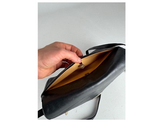 Céline Vintage Celine Paris Triomphe Wildledertasche Marine Schwarz - Ansicht 15
