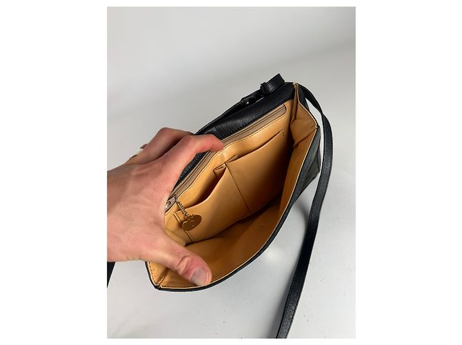 Céline Vintage Celine Paris Triomphe Wildledertasche Marine Schwarz - Ansicht 3