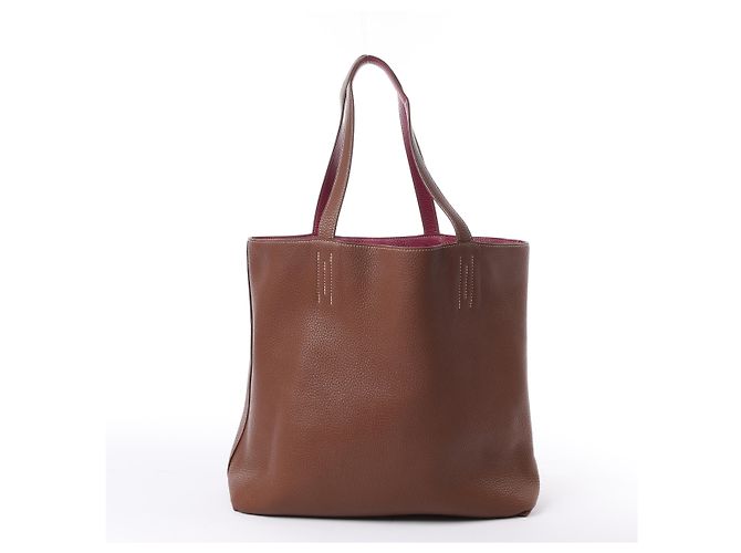 Hermès HERMES Double Sense 36 Borsa a Spalla Taurillon Clemence Tosca × Marrone d'India P:2012 Rosa - vista 2