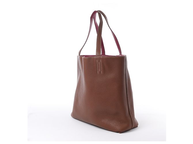 Hermès HERMES Double Sense 36 Borsa a Spalla Taurillon Clemence Tosca × Marrone d'India P:2012 Rosa - vista 4