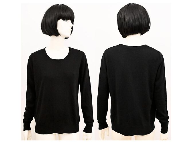 Autre Marque Adagio Seiden- und Kaschmirpullover in Schwarz Größe L XL - Ansicht 2