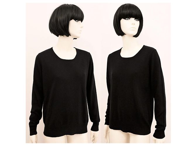 Autre Marque Adagio Seiden- und Kaschmirpullover in Schwarz Größe L XL - Ansicht 3
