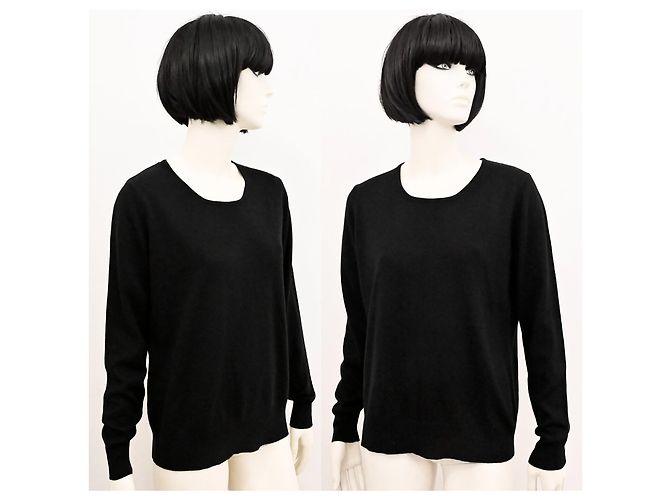 Autre Marque Adagio Seiden- und Kaschmirpullover in Schwarz Größe L XL - Ansicht 4