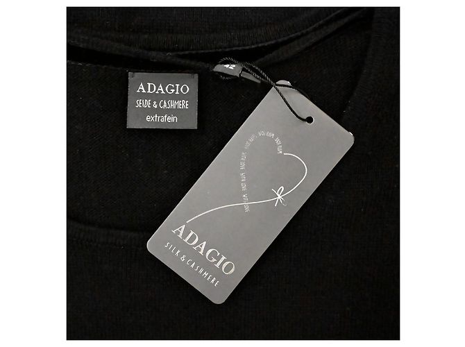 Autre Marque Adagio Seiden- und Kaschmirpullover in Schwarz Größe L XL - Ansicht 9