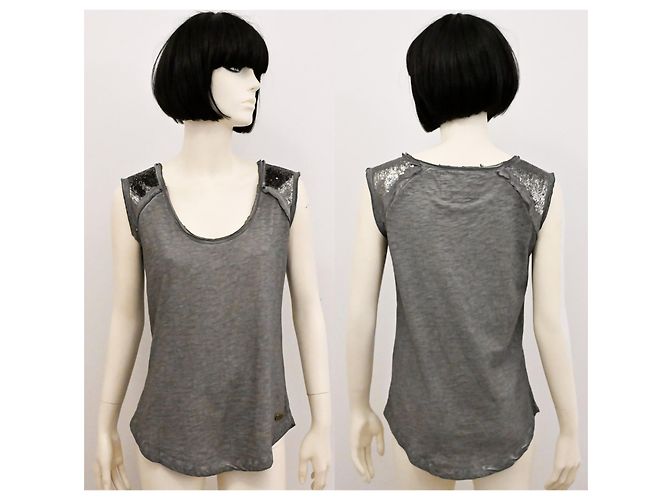 Camiseta sin mangas Diesel en gris melange talla S - vista 2