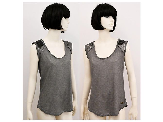 Camiseta sin mangas Diesel en gris melange talla S - vista 3