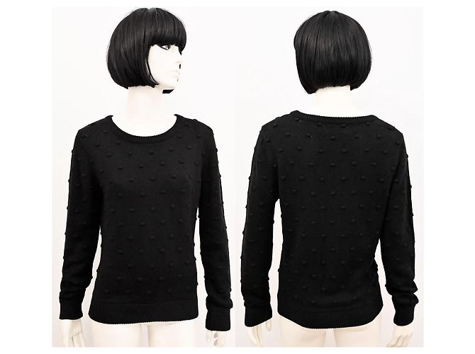 Autre Marque Louche Bubble-Strickpullover aus Viskose und Baumwolle in Schwarz Größe L XL - Ansicht 2