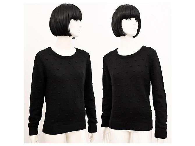 Autre Marque Louche Bubble-Strickpullover aus Viskose und Baumwolle in Schwarz Größe L XL - Ansicht 3