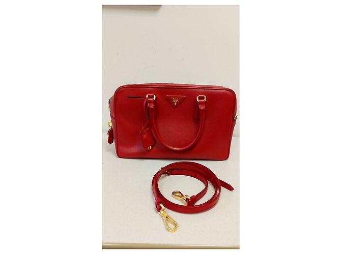 Borsa a mano Prada in pelle rossa Rosso - vista 15