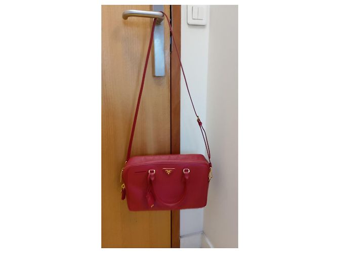 Borsa a mano Prada in pelle rossa Rosso - vista 6