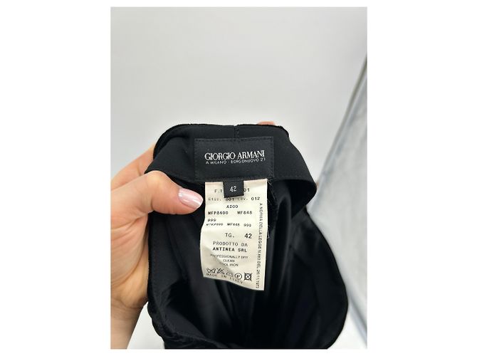 Pantalones GIORGIO ARMANI T.IT 42 Algodón Negro - vista 3