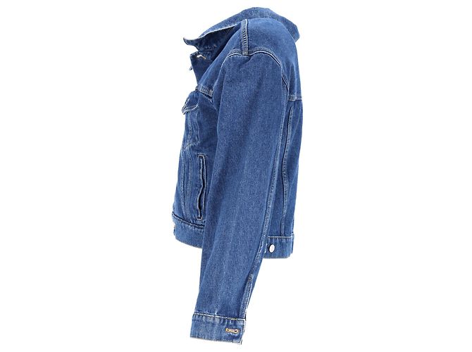 Chaqueta corta abotonada Balenciaga en denim de algodón azul Azul claro - vista 7