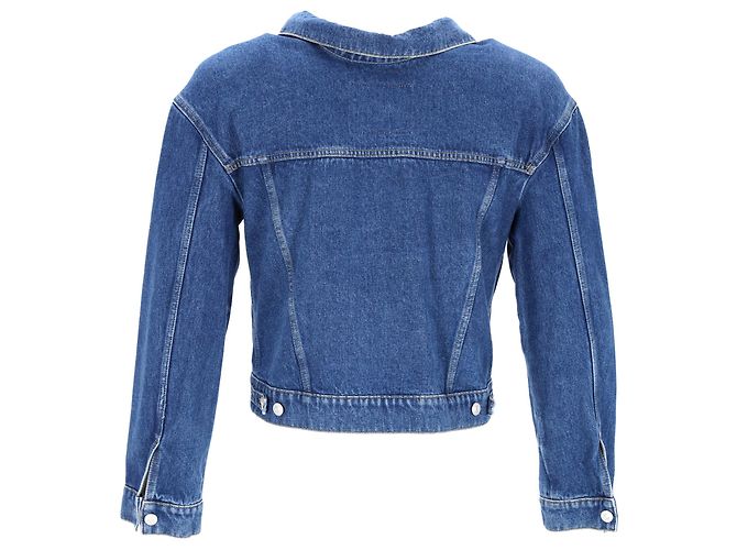 Chaqueta corta abotonada Balenciaga en denim de algodón azul Azul claro - vista 8