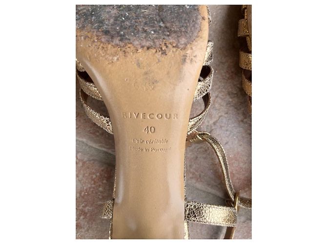 Autre Marque Sandali in pelle crepata Rivecour D'oro - vista 5