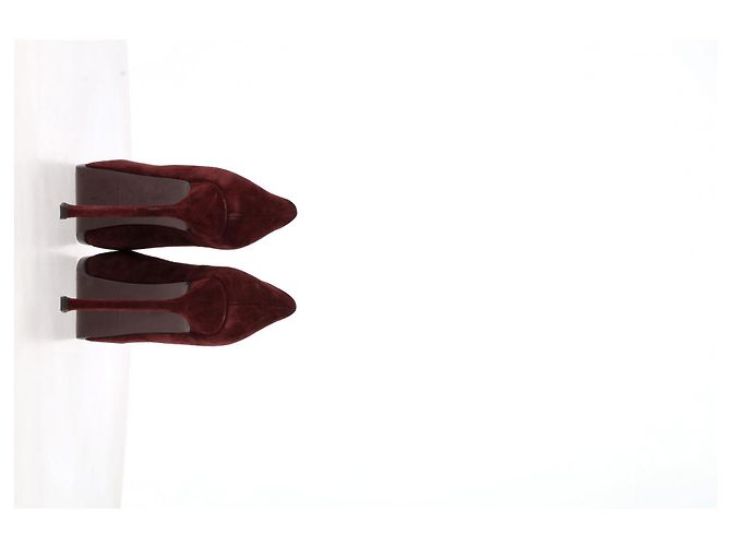 Décolleté a piattaforma Tribtoo di Saint Laurent in suede bordeaux Rosso Bordò - vista 12