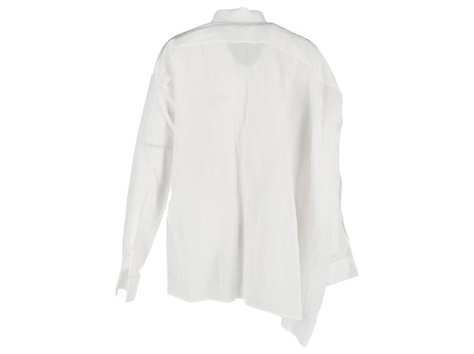 Camisa de botones asimétrica Jil Sander en lino blanco Crudo - vista 3