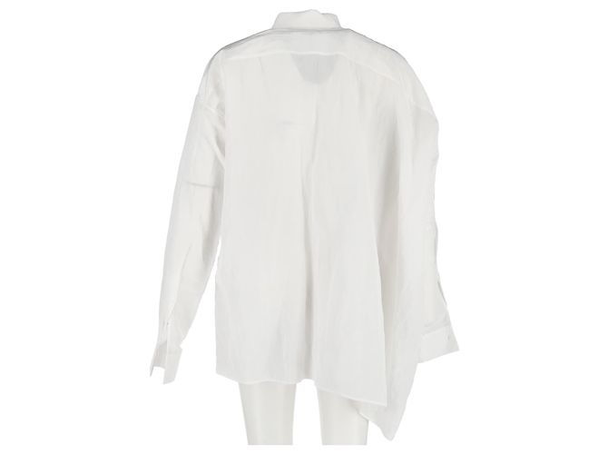 Camisa de botones asimétrica Jil Sander en lino blanco Crudo - vista 6