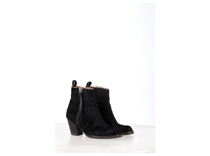 Stivaletti con zip Acne Studios in pelo di pony nero - vista 10
