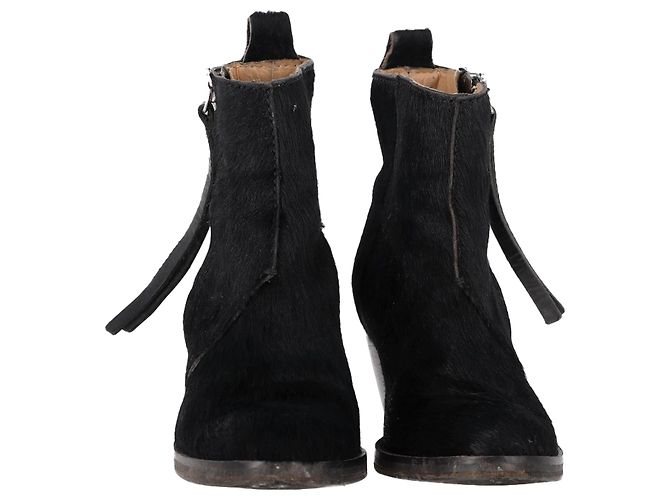 Stivaletti con zip Acne Studios in pelo di pony nero - vista 2