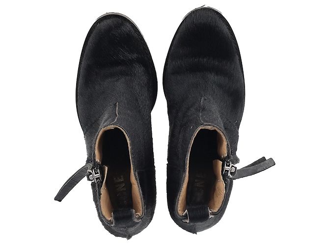 Stivaletti con zip Acne Studios in pelo di pony nero - vista 3