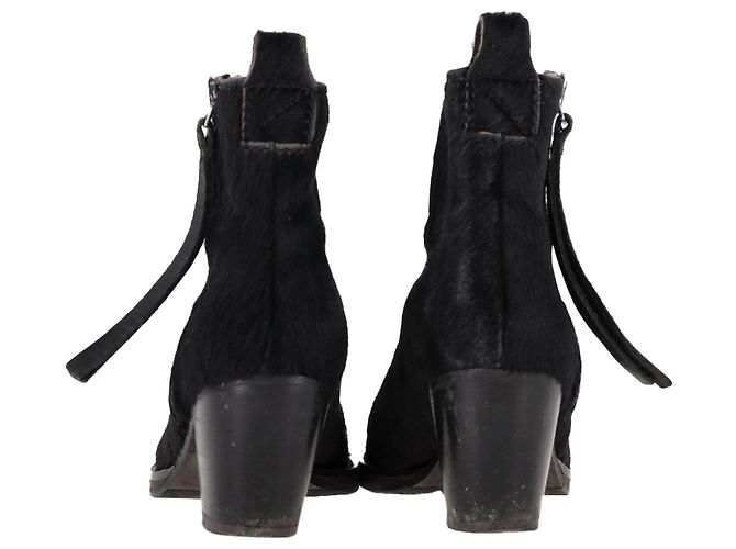 Stivaletti con zip Acne Studios in pelo di pony nero - vista 5