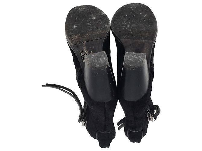 Stivaletti con zip Acne Studios in pelo di pony nero - vista 6