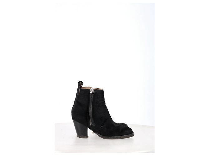 Stivaletti con zip Acne Studios in pelo di pony nero - vista 7