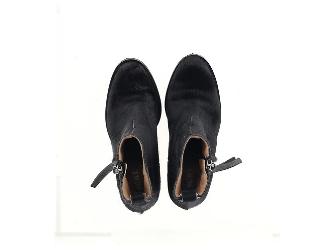 Stivaletti con zip Acne Studios in pelo di pony nero - vista 9