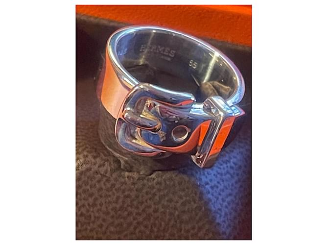 Hermès Gürtelring Silber Größe 55 - Ansicht 3
