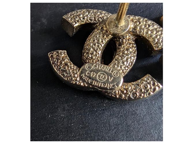 Chanel CC F17V Logo Cristallo GHW Coco Mark Orecchini Mini Classici Scatola Dorata D'oro - vista 5