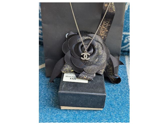 Chanel CC B10V collana classica senza tempo scatola cristallo ricevuta Argento - vista 12