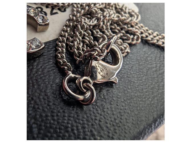Chanel CC B10V collana classica senza tempo scatola cristallo ricevuta Argento - vista 13