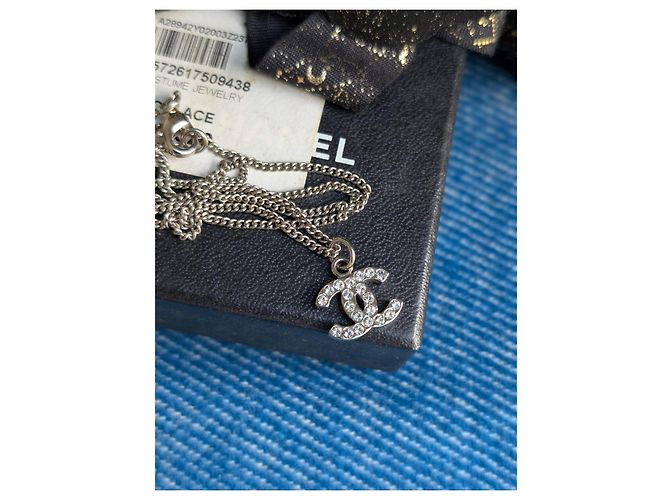 Chanel CC B10V collana classica senza tempo scatola cristallo ricevuta Argento - vista 6