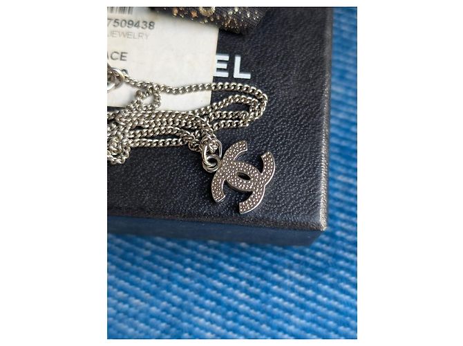 Chanel CC B10V collana classica senza tempo scatola cristallo ricevuta Argento - vista 7