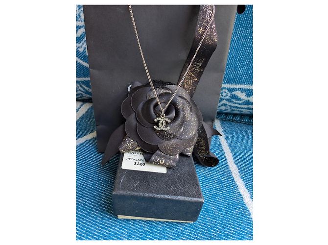 Chanel CC B10V collana classica senza tempo scatola cristallo ricevuta Argento - vista 8