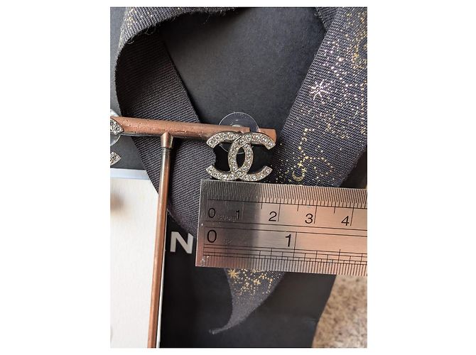 Chanel CC C22C Orecchini in Cristallo Perla SHW Pendenti Scatola Ricevuta Argento - vista 8