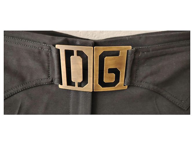 CALÇAS DE LÃ DOLCE & GABBANA COM PATCH LOGOTIPADO. Preto - vista 2